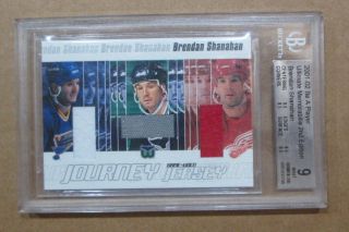 2001 - 02 Be A Player Ultimate Brendan Shanahan Triple Game Worn Jersey Card Rare