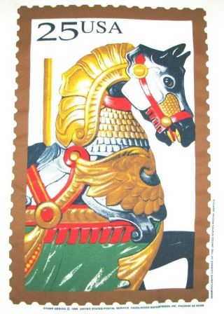 Vintage 1988 Mens Xl Single Stitch T Shirt Postage Stamp Horse Usps 25 Cent Rare