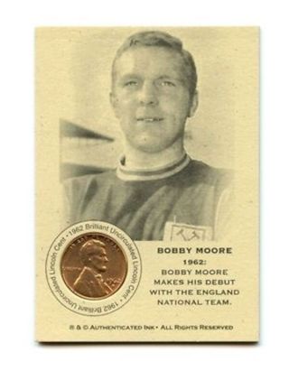 1 Only Rare Coin Card - Bobby Moore 1962 Classy Protector