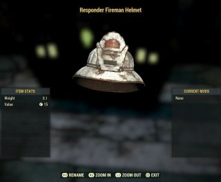 Fallout 76 Ps4 - White Responders Fireman Helmet (rare)