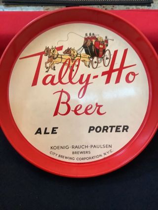 Vintage City Brewing Style Tally Ho 12” Inch Beer Tray Rare Nyc