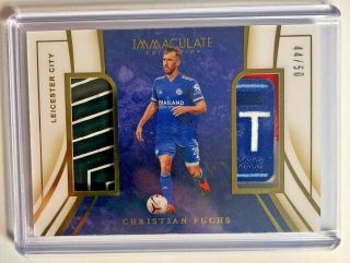 2020 Immaculate Christian Fuchs Jumbo Dual Patch 44/50 Leicester City Rare