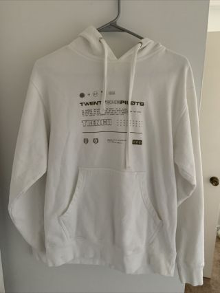 Rare Twenty One Pilots Trench Pullover Hoodie Mens Small White Music Band
