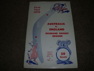 Rare Ashes 1st Test Programme Australia V England @ Brisbane Nov - 2nd Dec 1970
