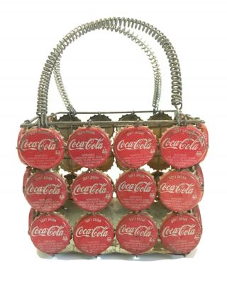 Custom Made Coke Coca Cola Bottle Cap Caps Metal Basket Handles Vintage Rare Vtg