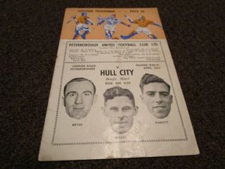 Peterborough United (pre - League) V Hull City 1950/1 Benefit April 23 Rare