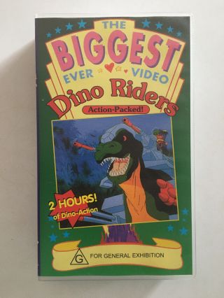 Dino Riders Vhs Tape Biggest Ever Video Animated 80’s Cartoon Rare