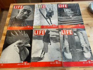 Rare Vintage Life Magazines 1937 6 Issues Collectible Lou Gehrig