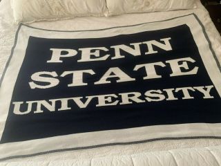 Penn State University Nittany Lions Football Woven Stadium Blanket Rare Ncaa