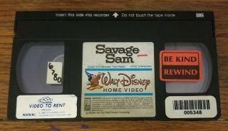Walt Disney Savage Sam VHS Tape Rare OOP White Clamshell Sequel To Old Yeller 2