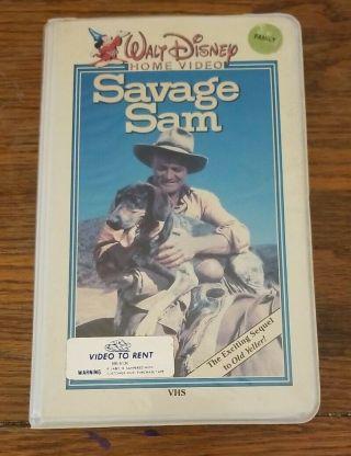 Walt Disney Savage Sam VHS Tape Rare OOP White Clamshell Sequel To Old Yeller 3