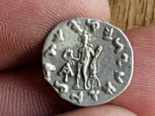 Rare Indo Greek Ancient Silver Drachma Coin Dikaiou 1,  8 Gr 15 Mm