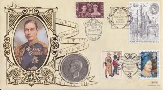 Gb Stamps King George Vi Cover With Rare Silver 1949 Zealand Crown
