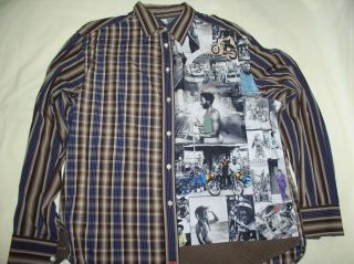 Robert Graham Button Up Shirt,  2xl,  Brown Stripes,  Rare Design,  Ex Cond,  Must - See