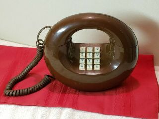 Rare Vintage Western Electric Art Deco Donut Shaped Brown Phone