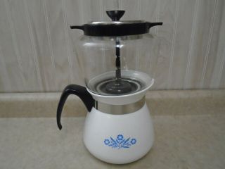 Rare Vtg P - 118 Corning Ware Blue Cornflower Drip Coffee Maker Tea Pot 8 Cup 2 Qt