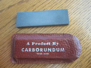 Rare Olsen Knife Co,  HC,  MICH Advertising Pocket Sharpening Stone by Carborundum 2