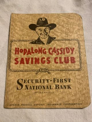 Vintage Hopalong Cassidy Savings Club Bank Book Rare