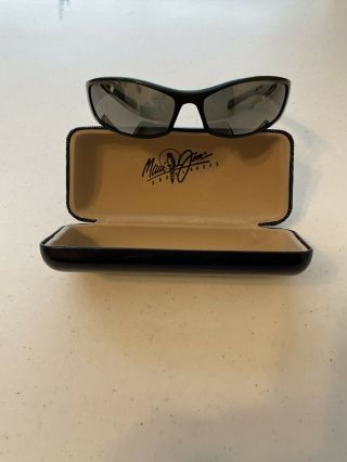 Rare Maui Jim “hoku” Sunglasses Black Frames Black Polarized Lenses Mj 106 - 02