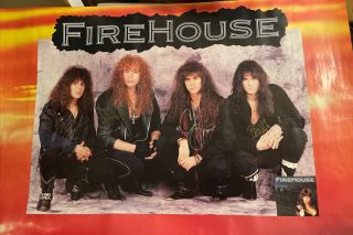 Firehouse - Vintage Signed Band Poster 18x24” 4 Members - Rare - 1991