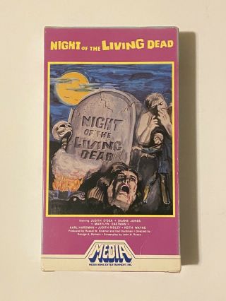 Night Of The Living Dead 1969 Rare Horror Vhs Media White Stripe All Flaps Oop