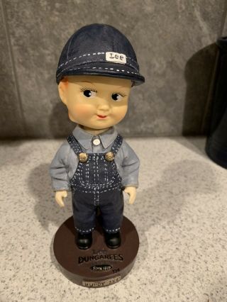 Buddy Lee Weighted Lee Dungarees Bobble Head Rare 8.  5 In.