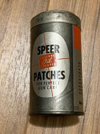 Rare And Very Collectable Gun Cleaning Patches Speer Tin Cardboard Can Full Oil