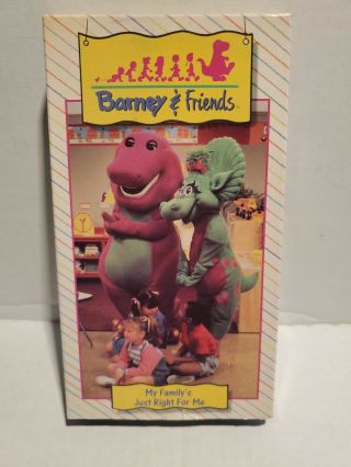 Barney & Friends My Familys Just Right For Me Time Life Vhs Rare