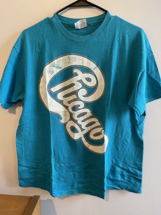 Vintage 1986 - 87 Chicago Tour Concert Band T Shirt Single Stitch Rare Xl Tee Blue