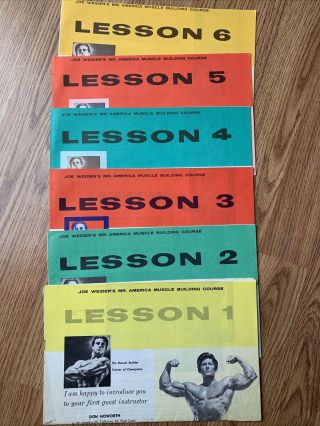 1957 (6) Joe Weider’s Mr.  America Muscle Building Course Lessons Booklets Rare