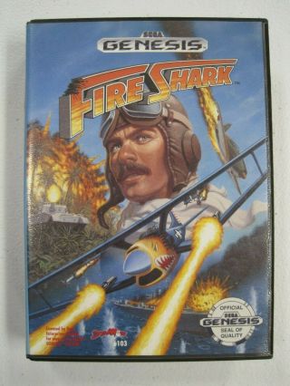 Fire Shark (sega Genesis,  1990) Cib Great Game Rare
