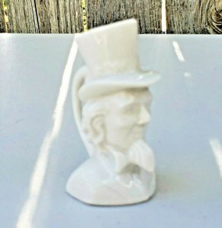 Antique Uncle Sam Tiny Toby Jug / Character Mug Cream Miniature Rare White Glaze