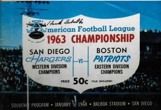 Hank Schmidt San Diego Chargers 1963 Afl Champions Rare Signed Photo,  Bonus Dvd