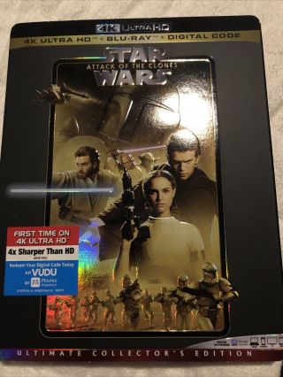 Star Wars: Episode Ii: Attack Of The Clones (ultra Hd,  2002) With Rare Slipcover