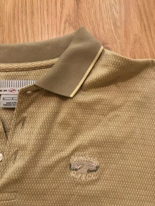 Vintage Rare Men’s Large Tiger Woods Golf Nike Polo Shirt Light Brown Tan Green