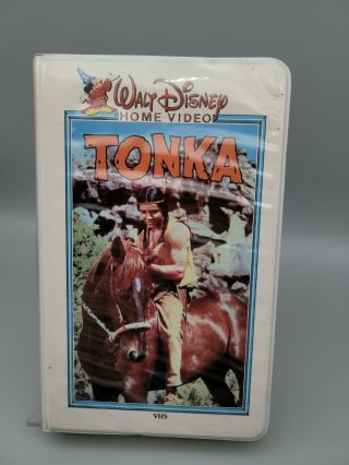 Walt Disney Home Video Tonka Vhs Very Rare Old White Clam Shell Case