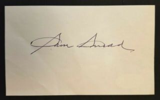 Pga Golf Great Sam Snead Signed Index Card Authenticated By Jsa Rare Signature