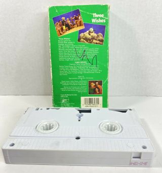 Barney Three Wishes (VHS 1992) Backyard Gang - RARE WHITE TAPE & BOX EDITION 2