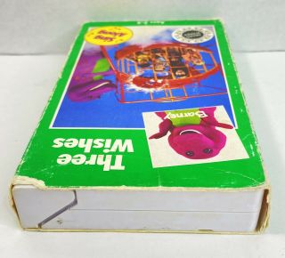 Barney Three Wishes (VHS 1992) Backyard Gang - RARE WHITE TAPE & BOX EDITION 3