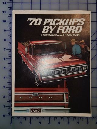 1970 Ford Pickup Truck Brochure F Series 100 250 350 4x4 Cowboy Rare