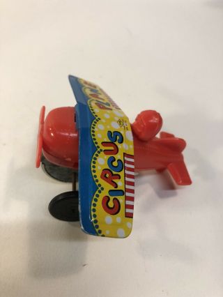 Yonezawa Toy Tin Airplane Circus Plane Windup Toy Tin Vintage Retro Rare Limited