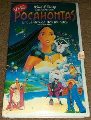 Rare Disney Vhs Pocahontas En Espanol.  Encuentro De Los Mundo.