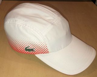 Rare Vintage Lacoste Croc White With Orange Dots Adjustable One Size Tennis Hat