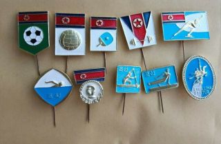 Dprk Korea Olympic Pins Sport Rare Korean Team Olympics Moscow 1980