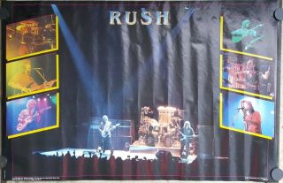 Rush 1982 Live Collage Poster Approx 22x 34 Rare Vintage 80 