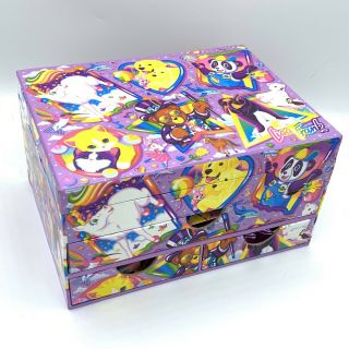 90s Vtg Lisa Frank Purple Stationary Box Panda Painter Organizer Chest Case Rare