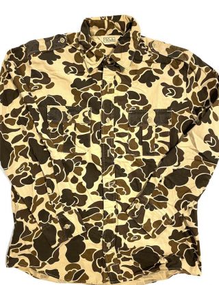 Vintage Duck Camo Shirt Rare Size Large Made In Usa