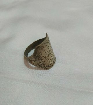 Extremely Rare Ancient Viking Ring Silver Engraved Medieval Artifact Authentic