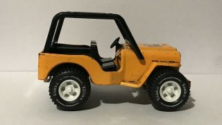 Rare 1970s Tonka Orange And Black Bone Bruzzer Jeep In Pressed Steel