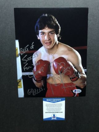 Ray Boom Boom Mancini Autographed Signed 8x10 Photo Beckett Bas Boxing Rare